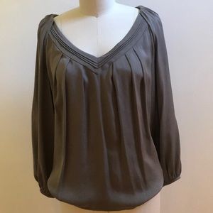Diane Von Furstenberg gray silk blouse